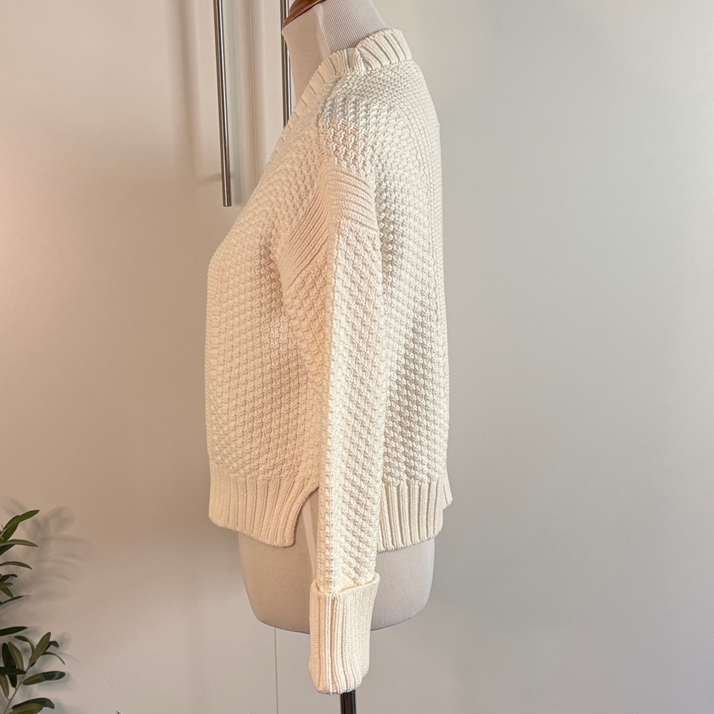 Cozy Cream Cable & Popcorn Knit Button Front Sweater | S - Picture 3 of 8